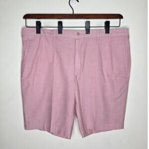 NWT Jos A Bank red pink flat front tailored fit cotton shorts - 42